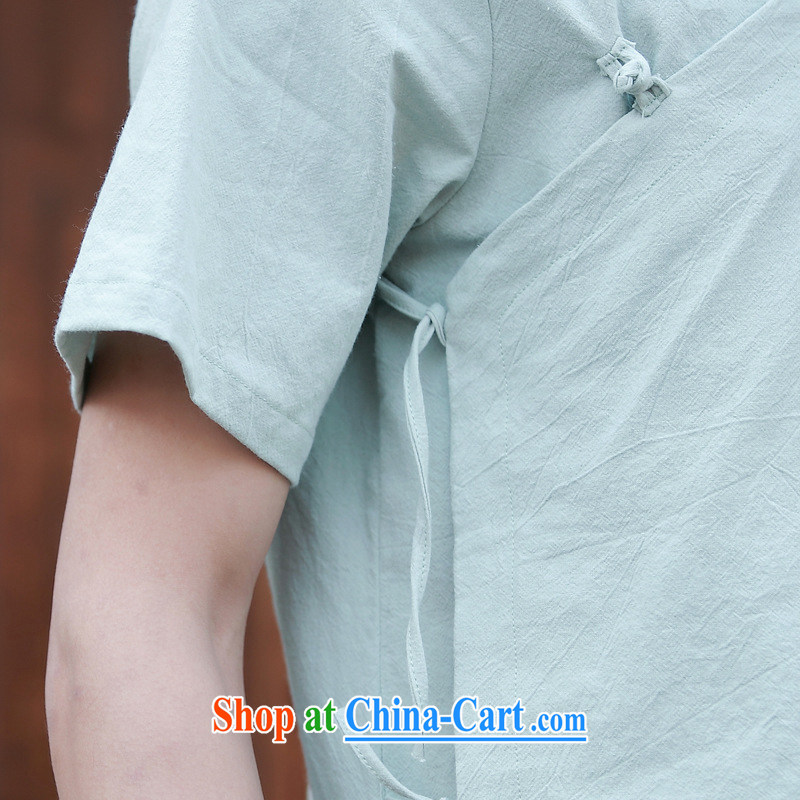 Dan Jie Shi 2015, served new ramp flap Chinese cotton the Chinese home service relaxed male Chinese wind-tie short sleeved T-shirt white M, Dan Jie Shi (DANJIESHI), online shopping