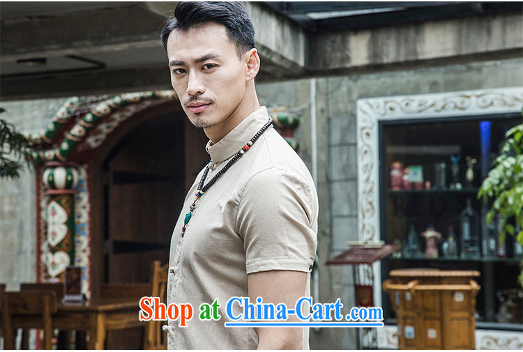 Linen shirt men's short-sleeve and collar summer China wind men's national-buckle cotton linen Solid Color beauty original design Chinese YQ TKKY 8 008 dark gray XL pictures, price, brand platters! Elections are good character, the national distribution, so why buy now enjoy more preferential! Health