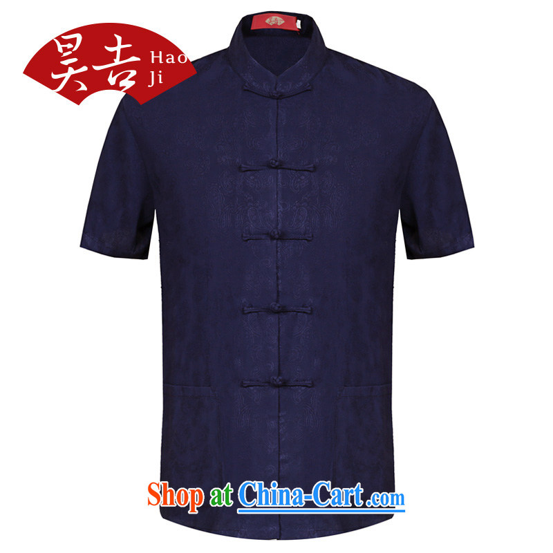 Hao, older persons in Chinese men and long-sleeved Chinese, shirt for the buckle clothing men Han-tang service cynosure serving light green 4 XL, Ho Gil, shopping on the Internet