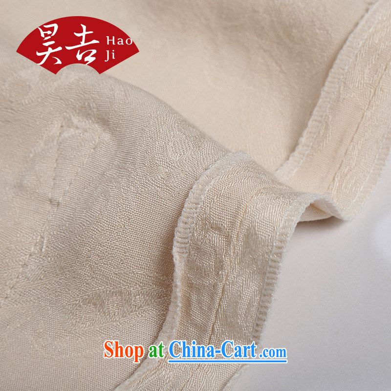 Hao, older persons in Chinese men and long-sleeved Chinese, shirt for the buckle clothing men Han-tang service cynosure serving light green 4 XL, Ho Gil, shopping on the Internet