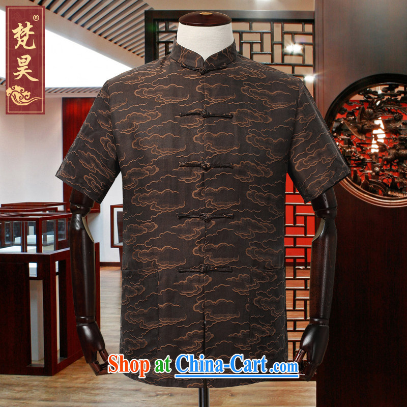 Van Gogh's upscale male-tang replace summer short-sleeve in older Hong Kong cloud yarn silk Tang replace short-sleeve father replace DX 08 double-fish L, Van Gogh's annual, and shopping on the Internet