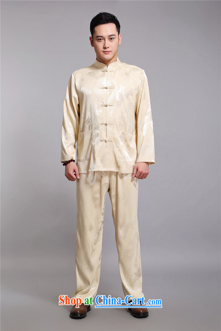 The new Tony Blair, middle-aged and older persons Tang with long-sleeved kit, middle-aged men for the men's national costume m yellow 4 XL/190 pictures, price, brand platters! Elections are good character, the national distribution, so why buy now enjoy more preferential! Health