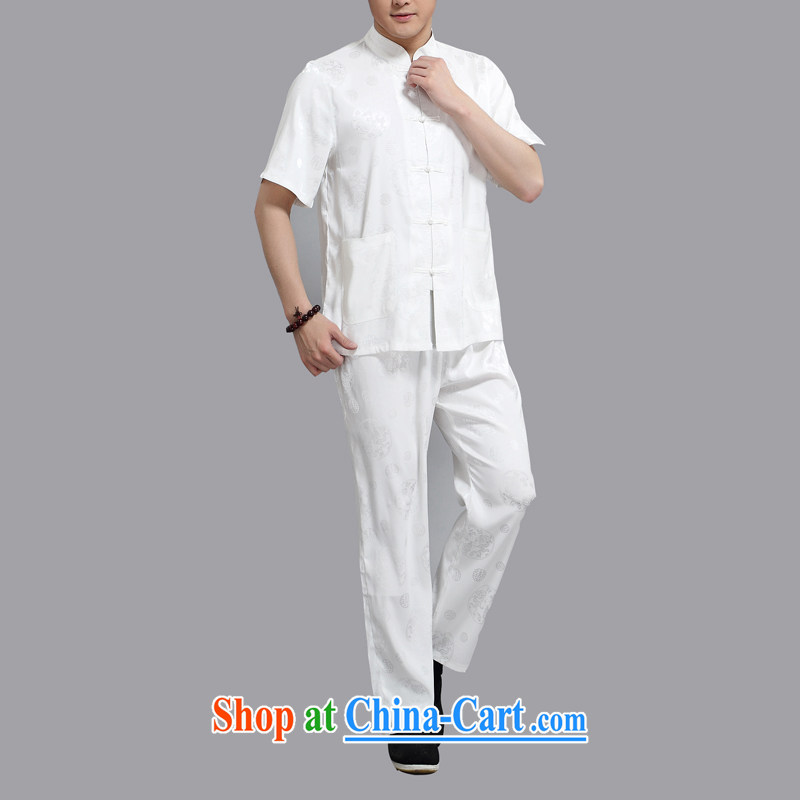 The Luo, summer 2015 new Chinese Han-hon Michael Mak Kwok-fung middle-aged men's short sleeve fitted dress white 4XL/190, the Tony Blair (AICAROLINA), shopping on the Internet