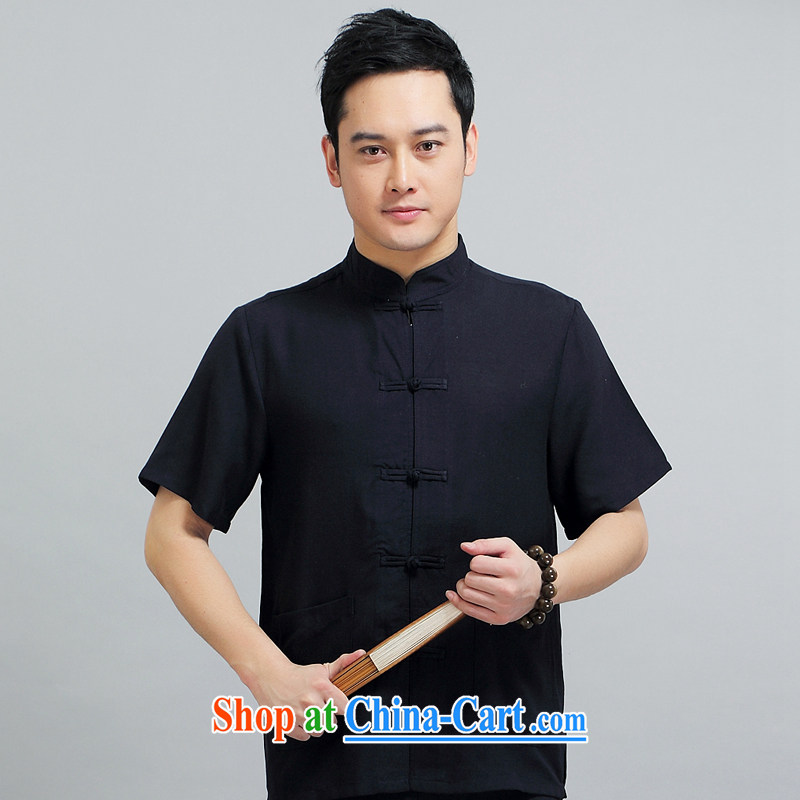 Chinese men and short-sleeve kit summer new, older men's cotton the male, Tang with morning exercise clothing exercise clothing Tai Chi uniforms father loaded 1509 package black 180, JACK EVIS, shopping on the Internet