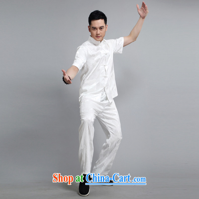 Chinese men and short-sleeve kit summer new, older men's cotton the male, Tang with morning exercise clothing exercise clothing Tai Chi Kit Dad loaded 1505 blue package 190, JACK EVIS, shopping on the Internet