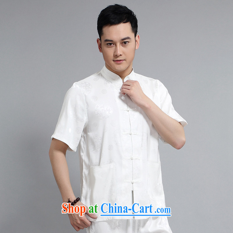 Chinese men and short-sleeve kit summer new, older men's cotton the male, Tang with morning exercise clothing exercise clothing Tai Chi uniforms with his father in 1502 suite 170, JACK EVIS, shopping on the Internet