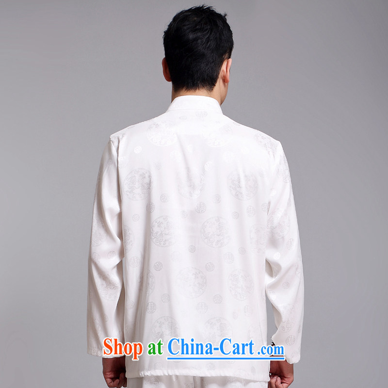 Tang is the short-sleeve kit summer new, older men's cotton the male, Tang with morning exercise clothing exercise clothing Tai Chi uniforms father with 1516 White round nylon case load 180, JACK EVIS, shopping on the Internet