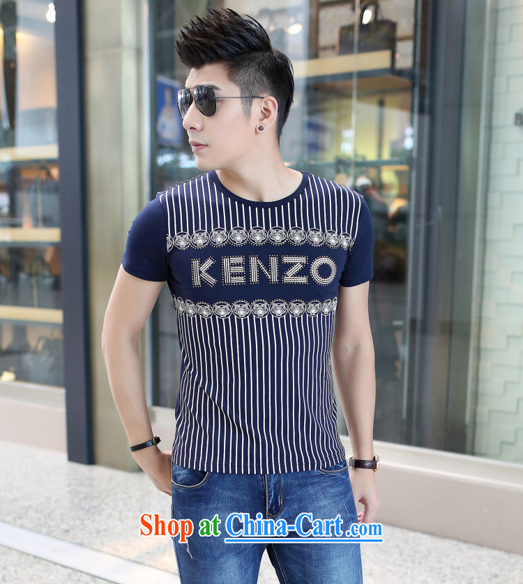 Orange Ngai advisory committee * Men's short-sleeved shirt T 2015 summer New Men's casual stylish stripes optimize stamp loose-Shirts Po blue XL pictures, price, brand platters! Elections are good character, the national distribution, so why buy now enjoy more preferential! Health