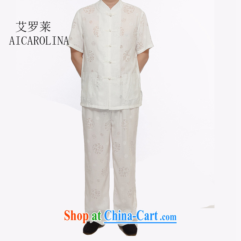 The Luo, new men's casual Chinese summer short-sleeved shirt T Tang is packaged and Chinese T-shirt cotton the Chinese White XXXXL, the Tony Blair (AICAROLINA), shopping on the Internet