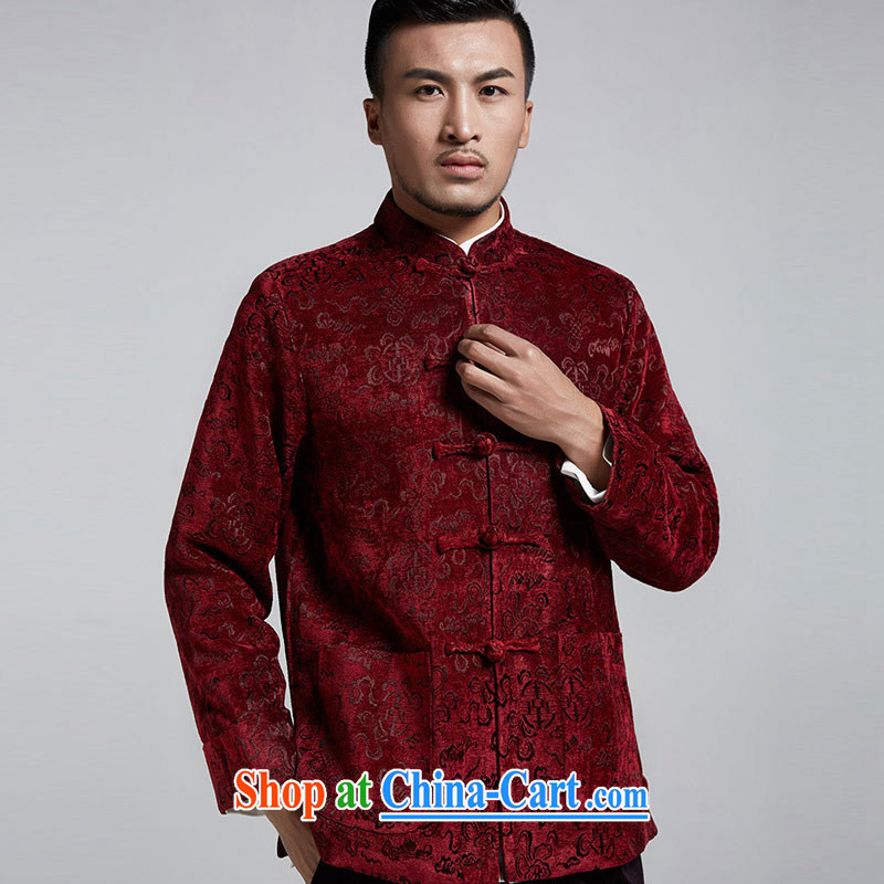 De-Tong Ling Standard & Poors 2015 autumn and winter so gross young men with short, thick Chinese jacket jacquard to shoulder the cuff 4 Uhlans on XL, wind, and shopping on the Internet