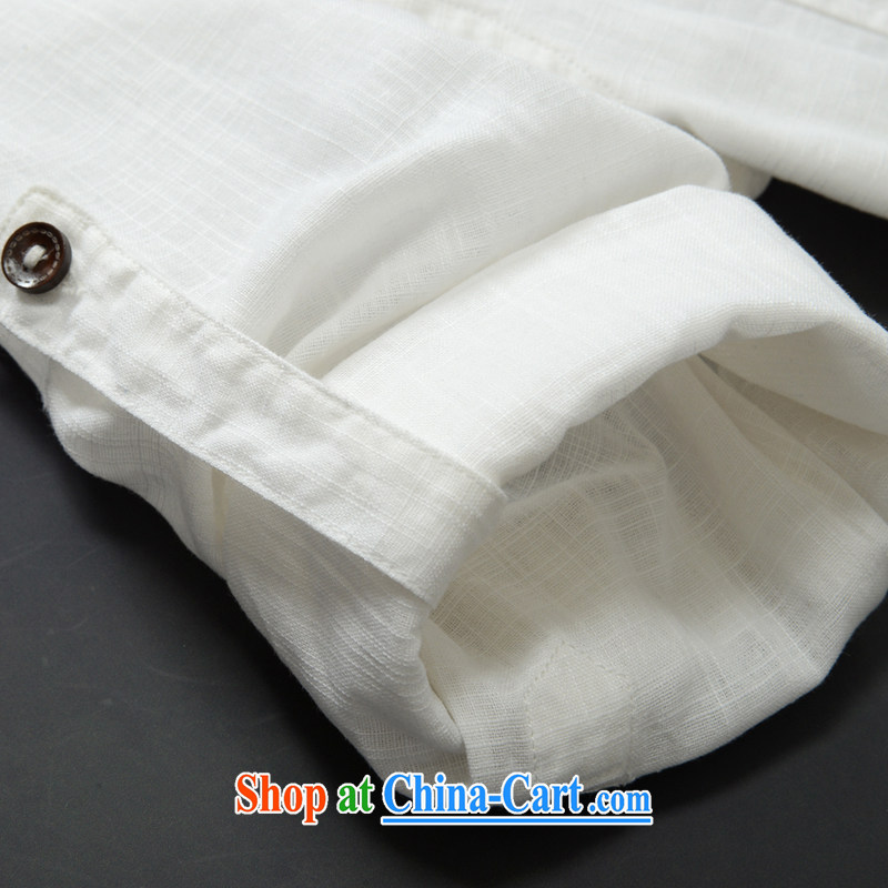 Gurun Vnai smock Tang replace summer men linen short-sleeve 7 sleeve leisure beauty, T-shirt and white 5 XL, Gurun Vani, shopping on the Internet