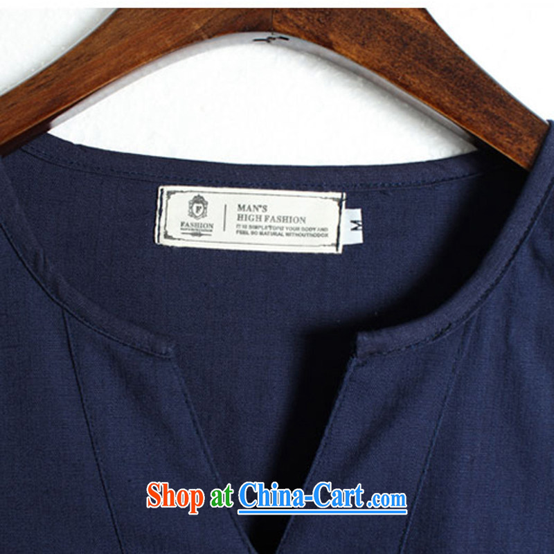 Gurun Vani smock Tang replace summer China winds, men's linen short-sleeve shirt 680 white 5 XL, Gurun Vani, shopping on the Internet