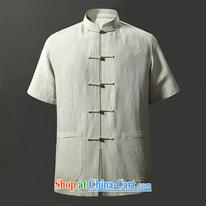 Tibetan swords into plowshares men summer cotton mA short sleeve T-shirt Chinese style Chinese White 158,017 190_XXXL