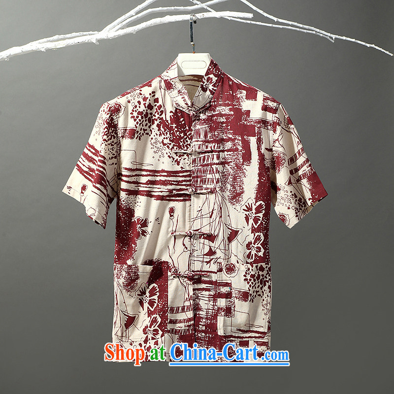 Tibetan swords into plowshares men's summer Chinese cotton the ethnic style Chinese T-shirt with short sleeves 6013 green 190/XXXL, hiding their swords into plowshares, and shopping on the Internet