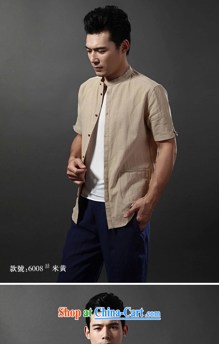 Tibetan swords into plowshares new summer men's short-sleeved linen cotton shirt Lightweight breathable and stylish lounge 6008 Cornhusk yellow 190/XXXL pictures, price, brand platters! Elections are good character, the national distribution, so why buy now enjoy more preferential! Health