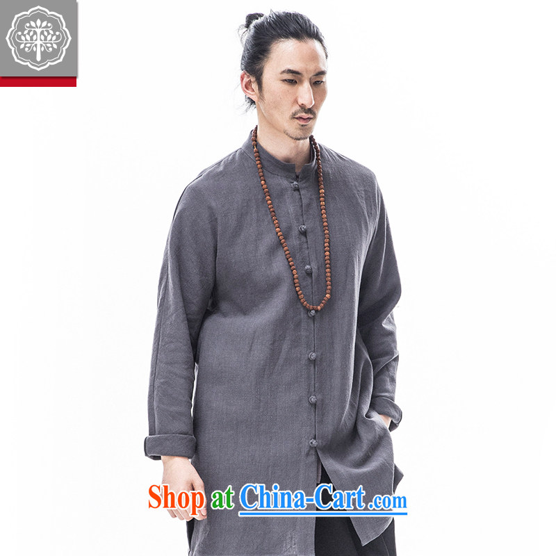 To tree, served improved long-sleeved jacket cotton Ma Man, long, short on China wind gray 185/XXL, tree (EYENSREE), shopping on the Internet
