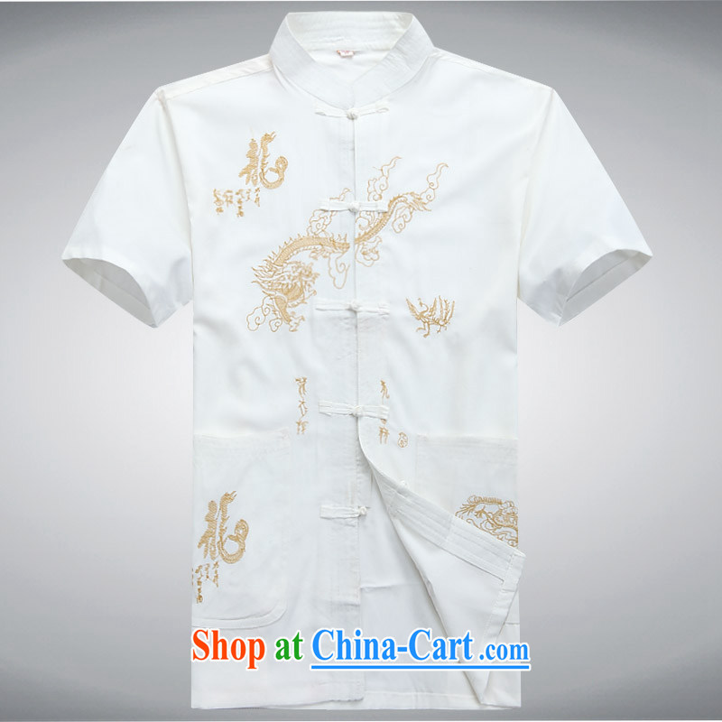 100 brigade BaiLv summer stylish thin, for comfortable short-sleeve-snap Leisure package white XXXL