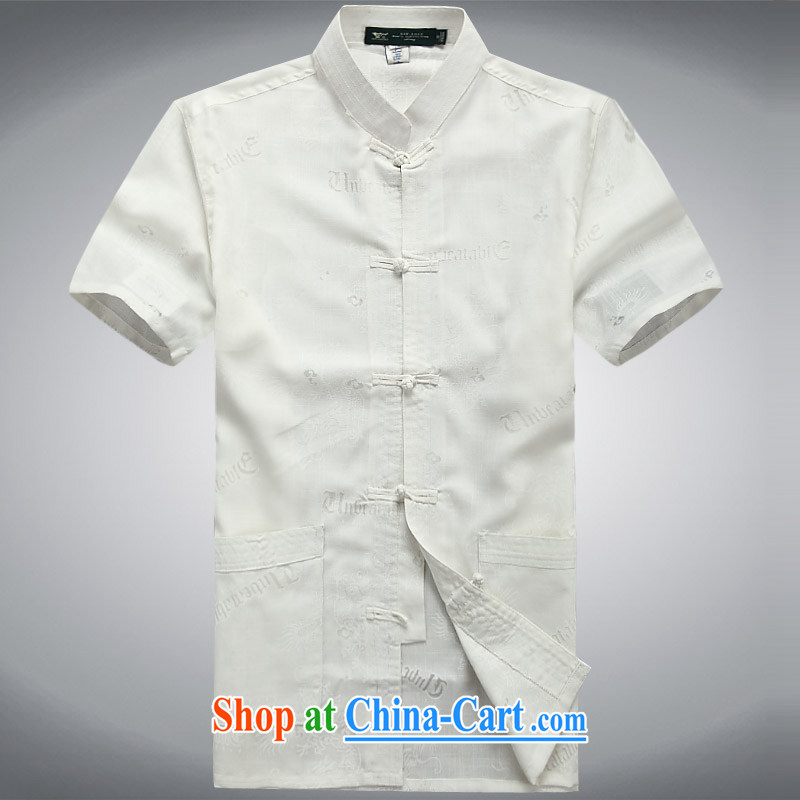100 brigade BaiLv summer stylish thin, for comfortable short-sleeved-buckle Casual Shirt white XXXL