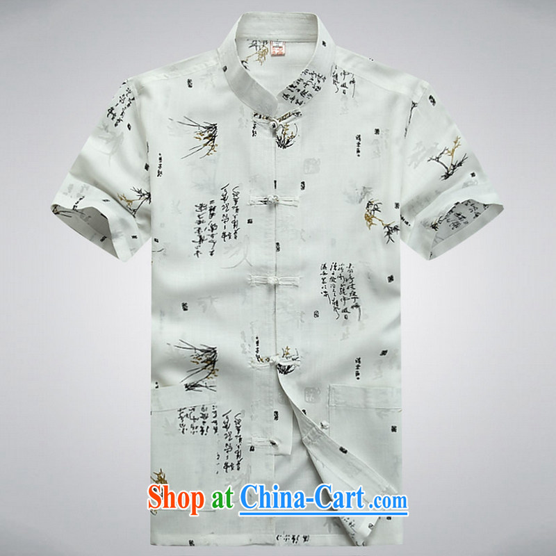 2015 new smock Chinese summer short-sleeved larger linen china wind national costumes YYY YZ 1250 white 170