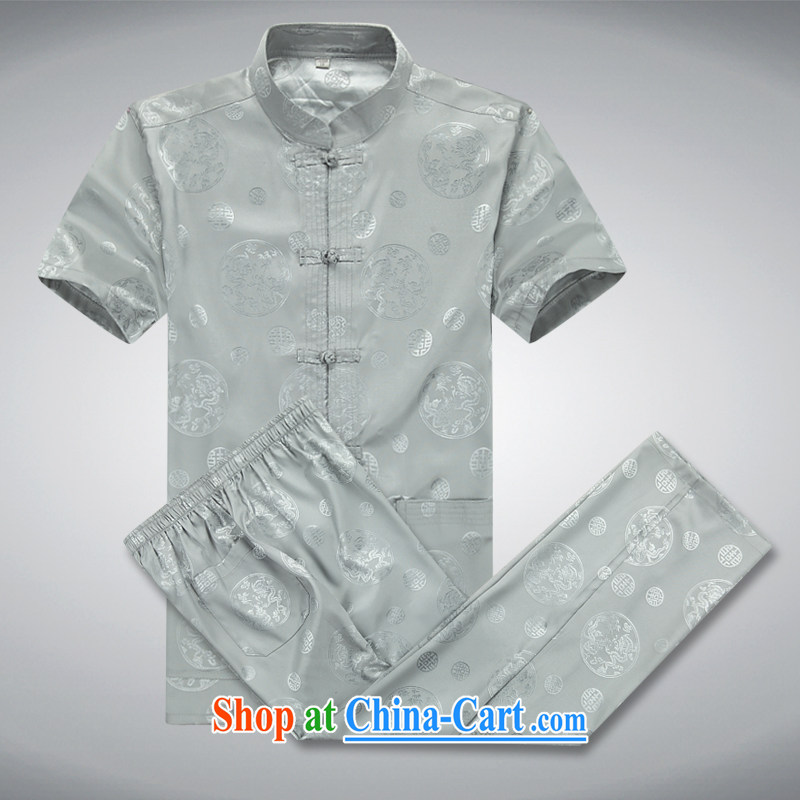100 brigade BaiLv summer stylish thin, for comfortable short-sleeve-snap Leisure package light gray XXXL