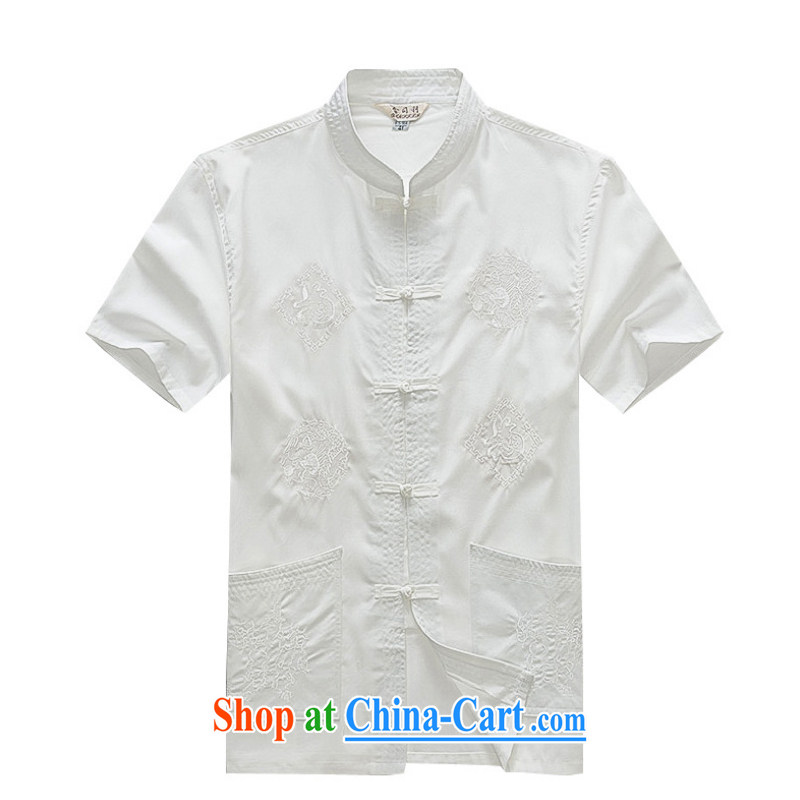 2015 new smock short summer load Older ethnic wind short sleeved T-shirt and 1257 YYY YZ well Dragon white 43