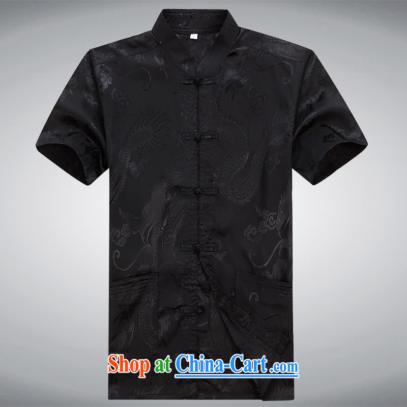 100 brigade BaiLv summer stylish thin, for comfortable short-sleeve-snap Leisure package black XXXL