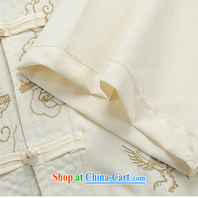 The chestnut Mouse middle-aged and older men's short-sleeved short summer load elderly men's improved Tang Replacing Middle-aged father with white package XXXL, the chestnut mouse (JINLISHU), shopping on the Internet