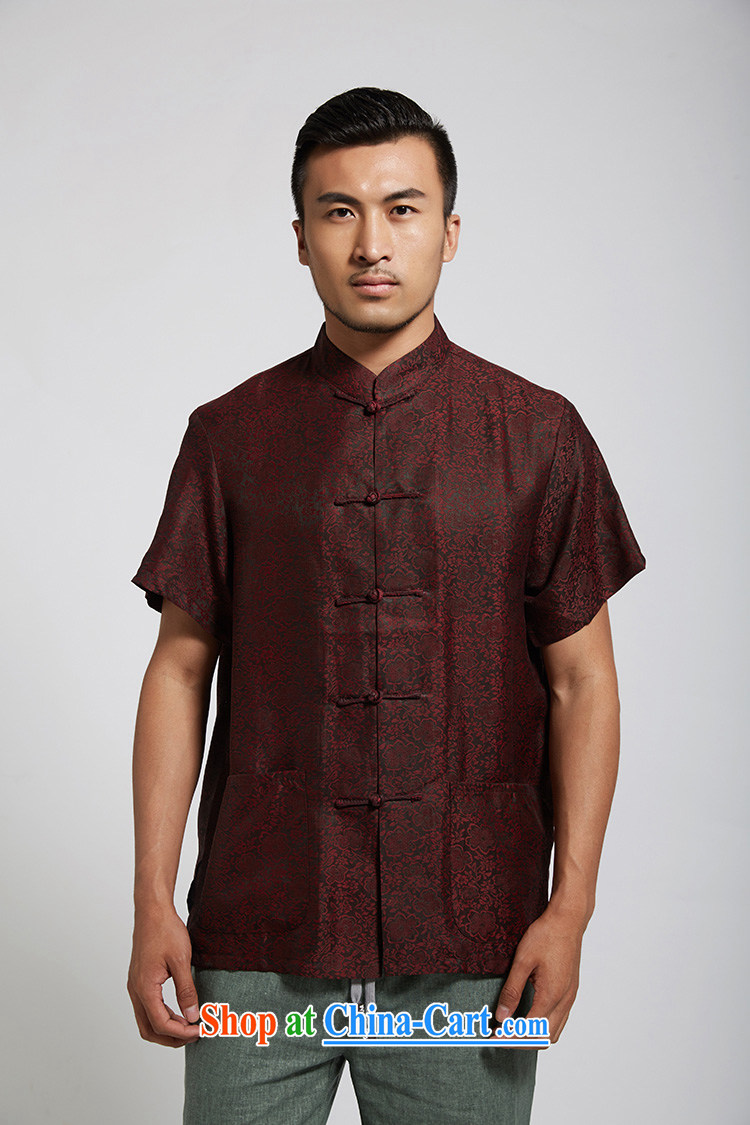 Wind, together with 2015 summer new Hong Kong cloud yarn male Chinese short-sleeve Chinese clothing dark red XXXL pictures, price, brand platters! Elections are good character, the national distribution, so why buy now enjoy more preferential! Health