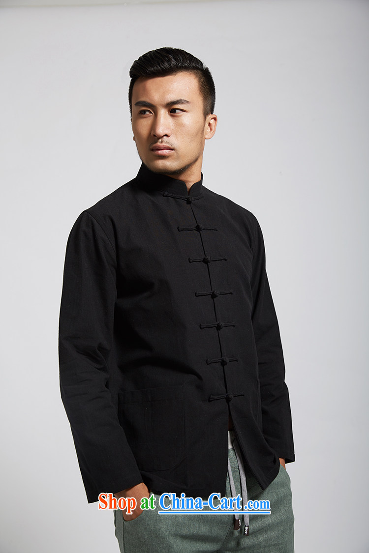 De-Tong Mass 2015 summer new cotton men's Chinese long-sleeved Chinese clothing black XXXL pictures, price, brand platters! Elections are good character, the national distribution, so why buy now enjoy more preferential! Health