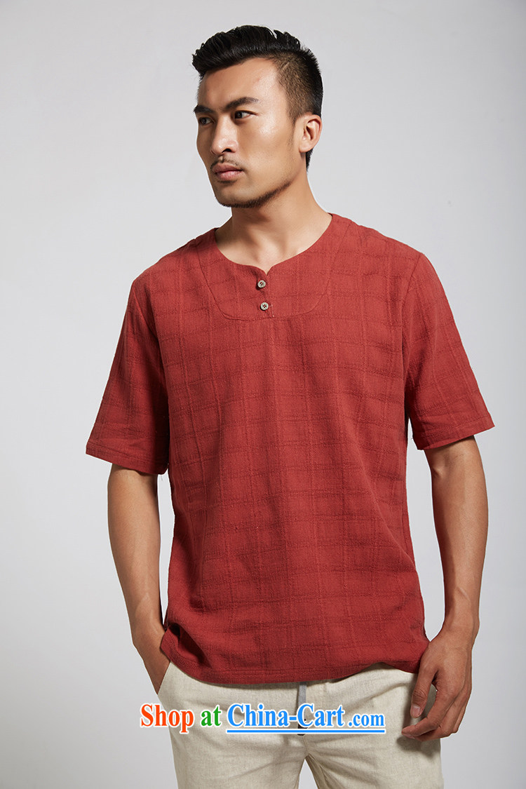De-tong ming to summer 2015 new cotton Ma Man Tang is a short-sleeved leisure short-sleeved shirt Chinese clothing red XXXL pictures, price, brand platters! Elections are good character, the national distribution, so why buy now enjoy more preferential! Health