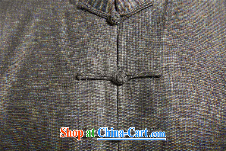 De-church diligently summer 2015 new units the male Chinese short-sleeved traditional style 7 snap on Chinese clothing gray XL pictures, price, brand platters! Elections are good character, the national distribution, so why buy now enjoy more preferential! Health
