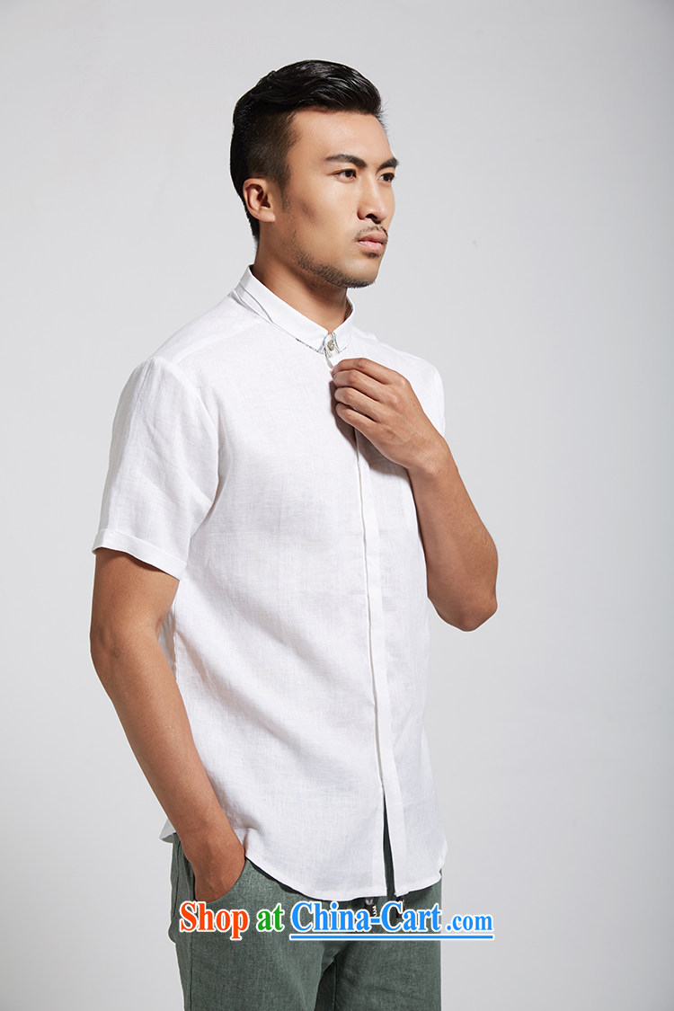 De-tong of dust 2015 summer new linen men Tang with short-sleeved leisure short-sleeved shirt youth white XXXL pictures, price, brand platters! Elections are good character, the national distribution, so why buy now enjoy more preferential! Health