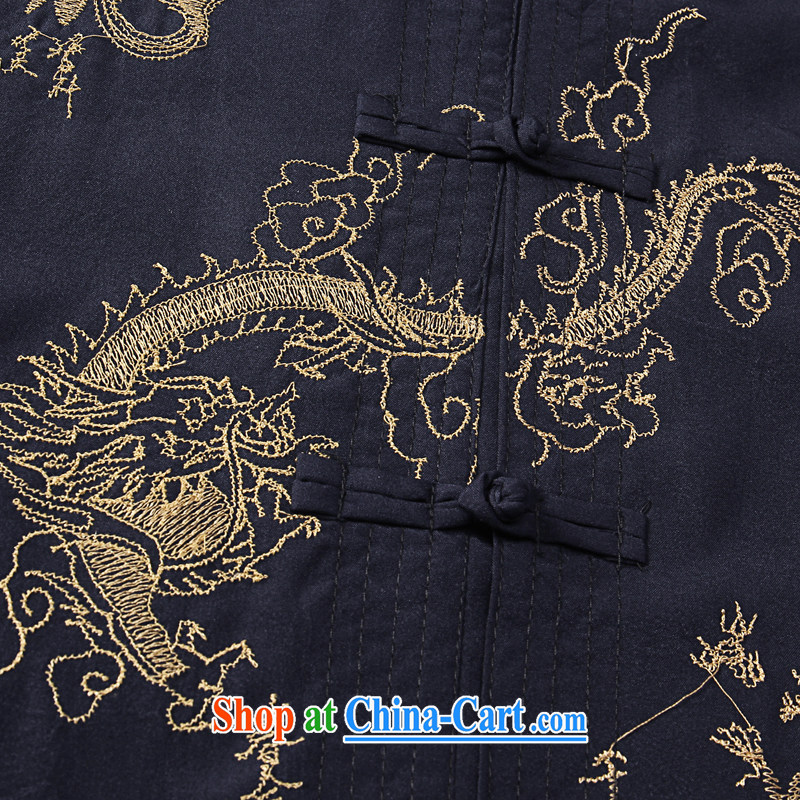 Hualai Qiu Wu Bai centered older male tang on a short-sleeved shirt T father replacing the collar of the Dragon China wind smock shirt Chinese dragon red 175/41, Bai Hualai Qiu, and shopping on the Internet
