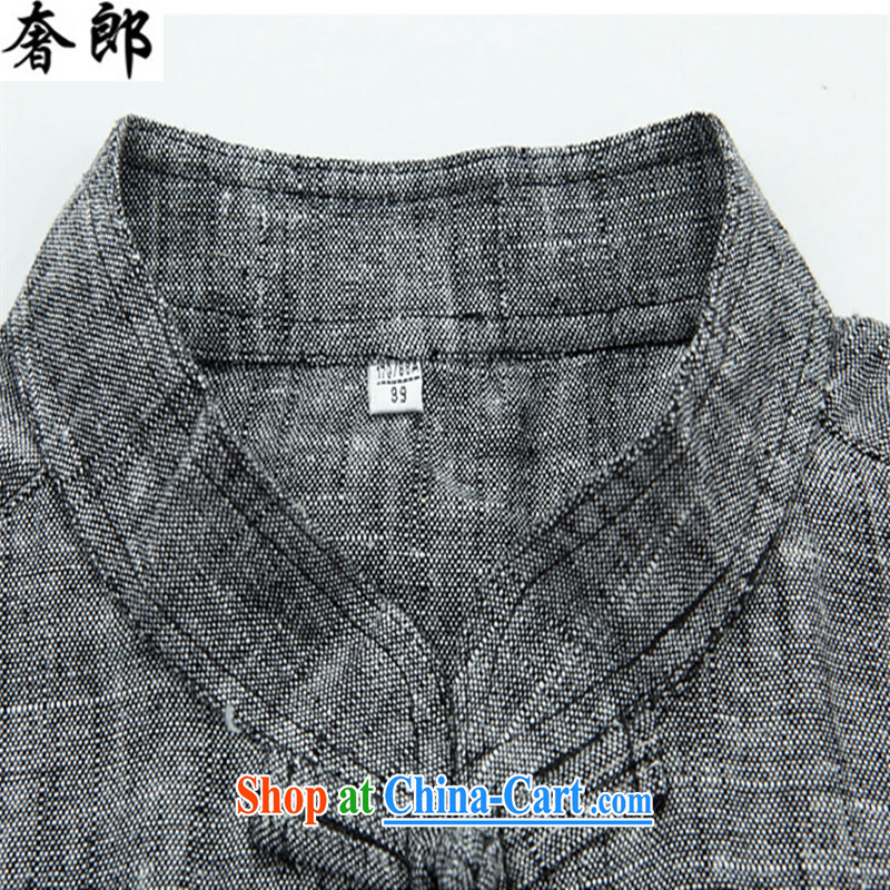 Luxury health 2015 new summer middle-aged men with short T-shirt middle-aged and older units the loose, short-sleeved short shirt with national costumes men's dark gray Kit 190/56, extravagance, and shopping on the Internet