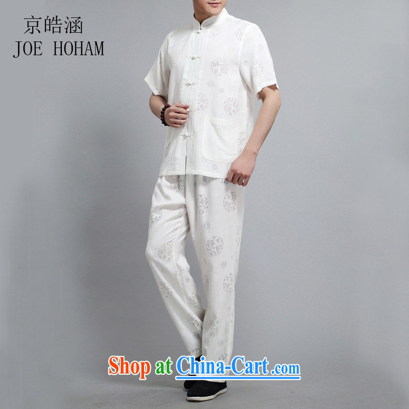 kyung-ho covered by new, older persons in summer men's Chinese linen shirt Kit China wind linen short-sleeve dress white 4XL, Kyung-ho (JOE HOHAM), online shopping