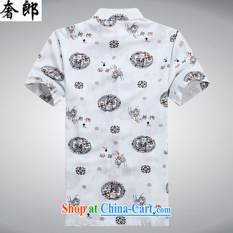 Luxury health 2015 summer New, Old cotton short-sleeved shirts, short for the T-shirt China wind leisure-lung, manually for the morning exercise clothing home clothing white 170 /48, extravagance, and shopping on the Internet