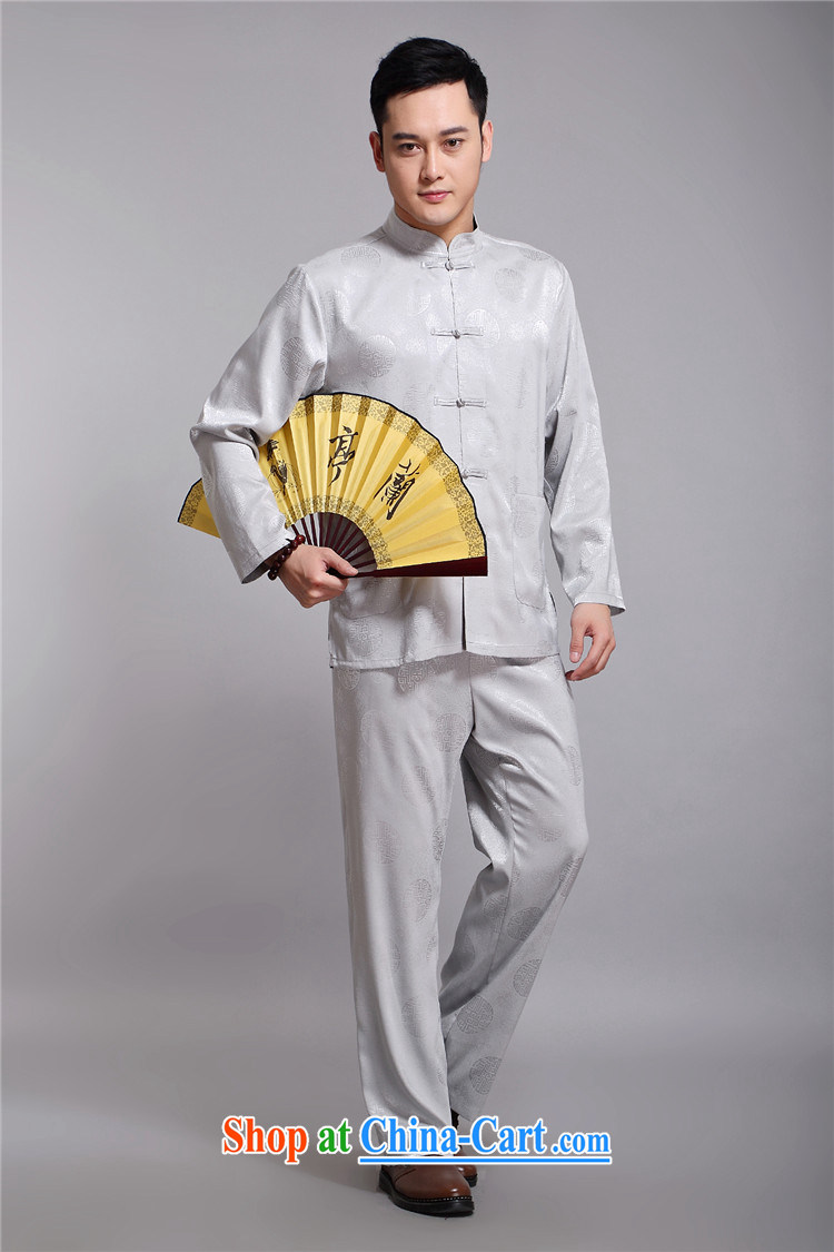kyung-ho, covered by older men for the national dress China wind kit, for improved leisure long-sleeved Chinese summer light gray 4 XL pictures, price, brand platters! Elections are good character, the national distribution, so why buy now enjoy more preferential! Health