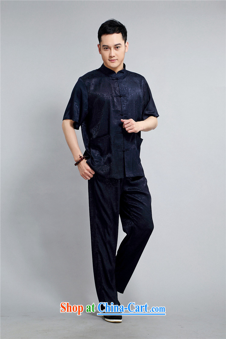 kyung-ho summer covered by new cotton Chinese men's T-shirt with short sleeves, and older persons, served Chinese style men's short sleeve blue 4 XL pictures, price, brand platters! Elections are good character, the national distribution, so why buy now enjoy more preferential! Health