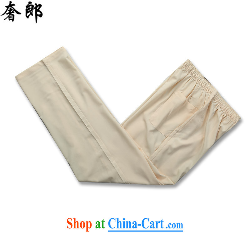 extravagance, 2015 middle-aged and older men Tang replace Kit T-shirt pants father replace middle-aged short-sleeved summer men's national costumes China wind manually for the morning exercise clothing beige Kit 190/56, extravagance, and shopping on the I