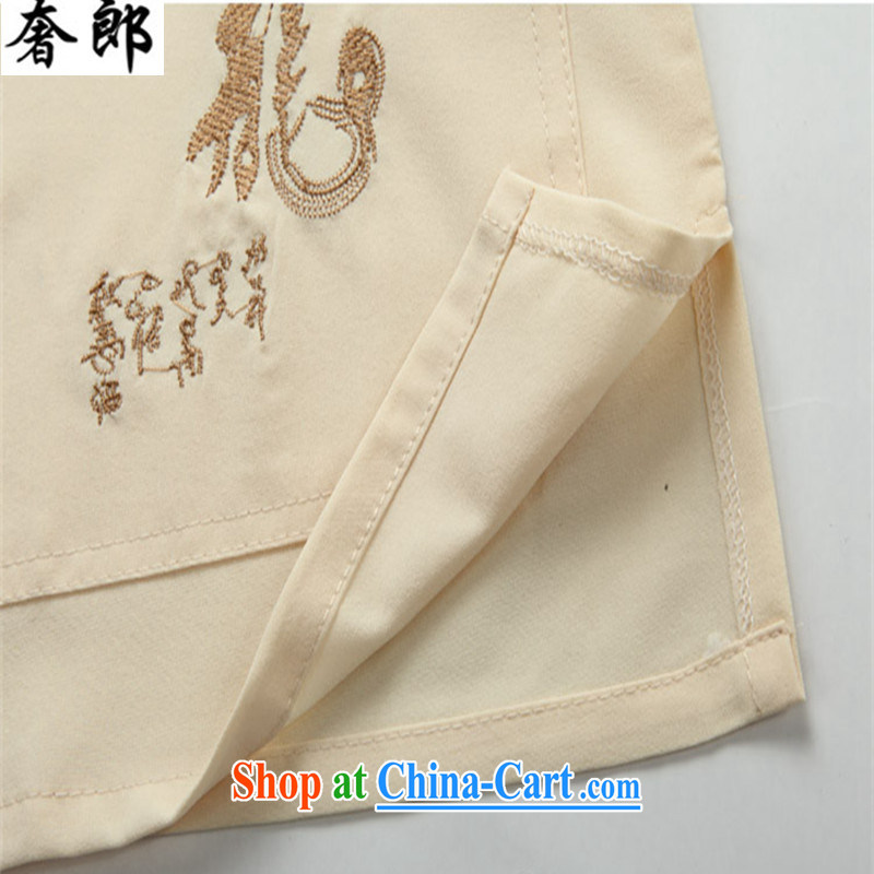 Luxury health 2015 original Chinese wind load of middle-aged men's short-sleeved, short for the summer men leisure Chinese national costume hand-tie morning exercise clothing white Kit 190/56, extravagance, and shopping on the Internet
