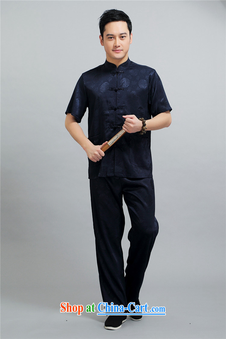 kyung-ho covered by short summer load package men and China wind short-sleeved T-shirt shirt, elderly father with Han-father's day morning practice kit blue 4 XL pictures, price, brand platters! Elections are good character, the national distribution, so why buy now enjoy more preferential! Health
