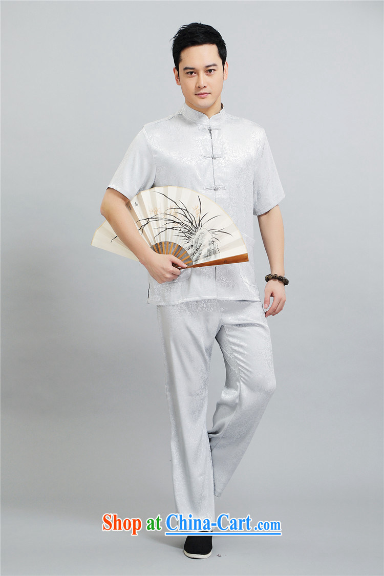 kyung-ho in older Chinese short-sleeve men's national casual shirt summer father Kit light gray 4 XL pictures, price, brand platters! Elections are good character, the national distribution, so why buy now enjoy more preferential! Health