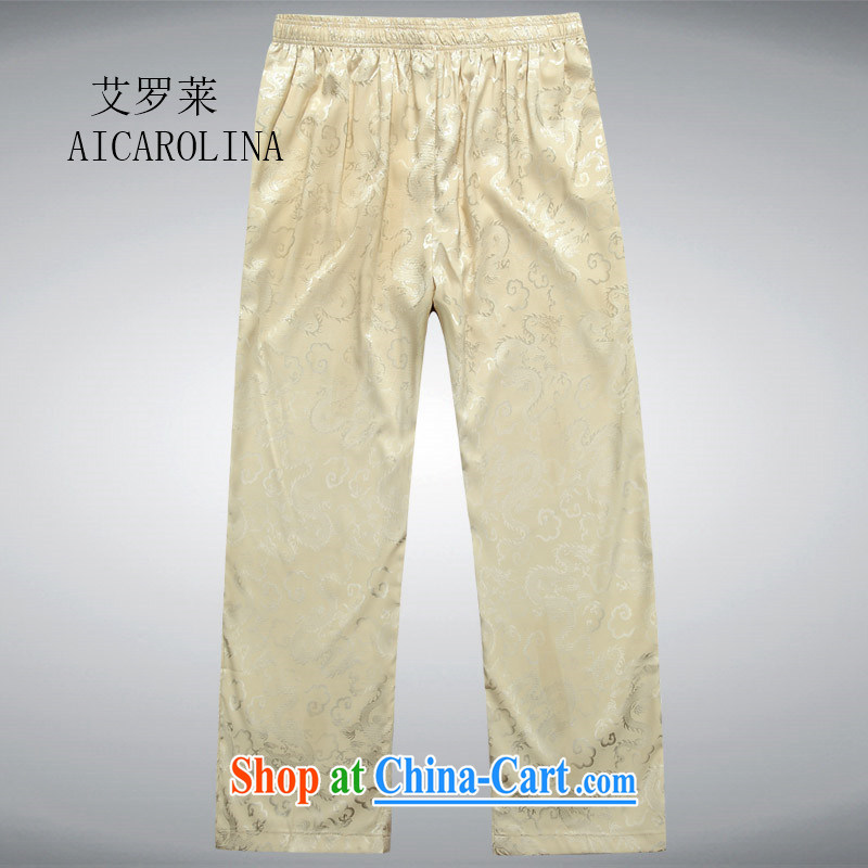 The in long trousers men's short pants in the older Tang pants summer wear national dress beige XL
