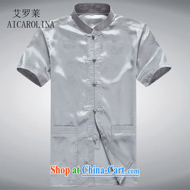 The summer, new Chinese men's T-shirt with short sleeves, and older persons, served Chinese style men's short-sleeved shirt gray L, the Tony Blair (AICAROLINA), and, on-line shopping