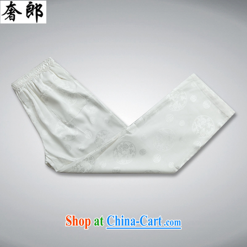 extravagance, 2015 Chinese men's short-sleeve Chinese leisure middle-aged men Chinese men's Summer for the National Men's Silk short-sleeved hand-tie China wind Han-white Kit 190 / 56, extravagance, and shopping on the Internet