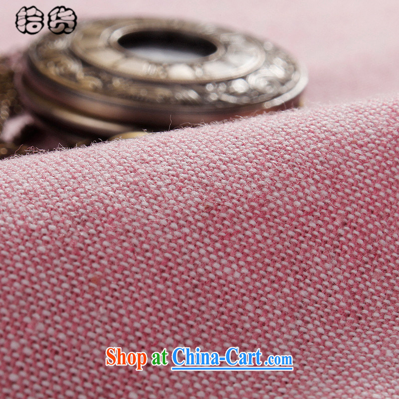 Pick up the 2015 summer, China wind embroidered men's Youth Chinese spring and summer male Chinese, neck jacket with T-shirt linen large, men's pink 190, pick up (shihuo), shopping on the Internet