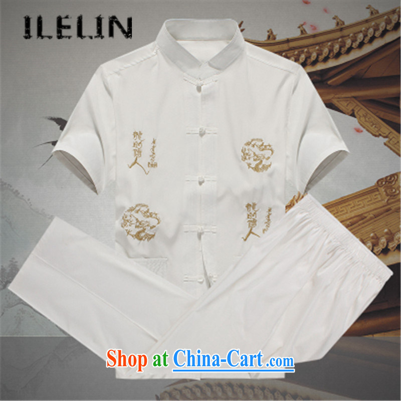 ILELIN 2015 summer, male Tang load package summer short-sleeved older people in my father and grandfather elderly men and loose the code Tang replace summer A white 185