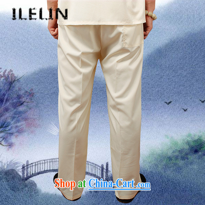 ILELIN summer 2015, men's trousers China wind male Tang is loose the code pants Chinese summer comfort and breathability men's trousers and simple, served Cornhusk yellow XXXXL, ILELIN, shopping on the Internet