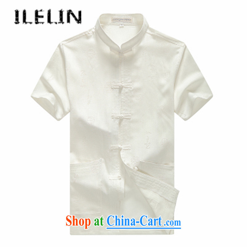 ILELIN 2015 Mr Ronald ARCULLI, older men Chinese men's summer short-sleeved China wind male, served the Code's grandfather with linen older persons summer male yellow 185, ILELIN, shopping on the Internet