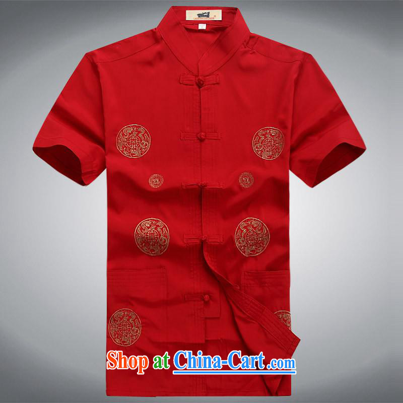 100 brigade Bailv summer stylish thin disk for leisure short-sleeve and collar Comfort Kit red XXXL
